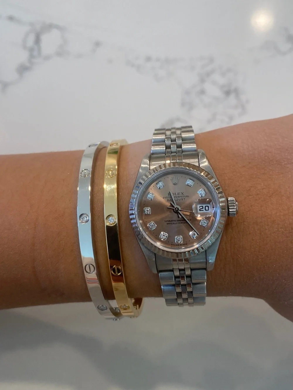 Rolex Lady Datejust 26mm with Salmon Dial and Factory Diamond Dial